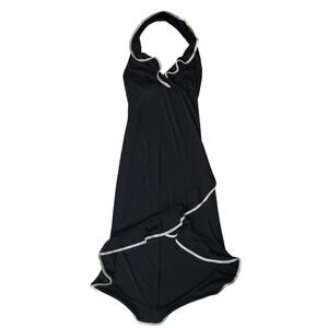 Vintage Y2K Ruby Rox S Dress Black White Halter Midi Contrast HiLow Minimalist